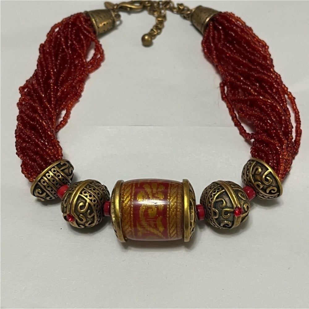 EUC Vintage Chicos Seed Beac Statement Neckace